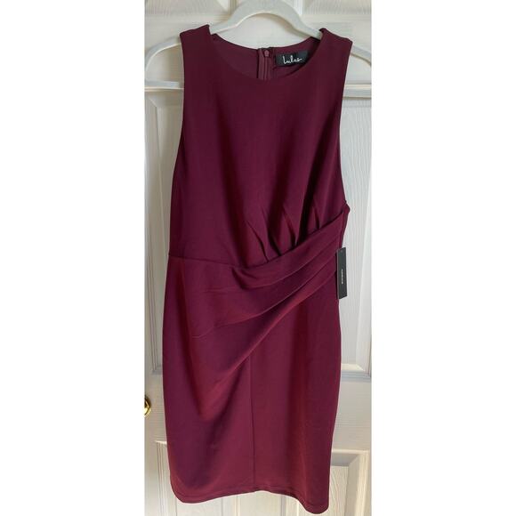 Lulus Rhythm of the Night Racerback Dress Burgundy NWT Size L Sleeveless Bodycon - Picture 3 of 9
